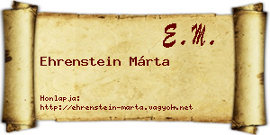 Ehrenstein Márta névjegykártya